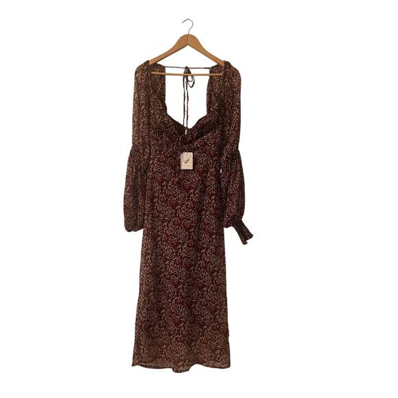 NWT Free People Glow Up Floral Midi Dress Size Medium - Picture 4 of 6